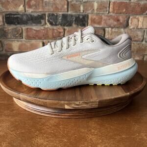 Brooks Glycerin 21 Womens 8.5 Tan Blue Cushioned Road Running Shoes Sneakers